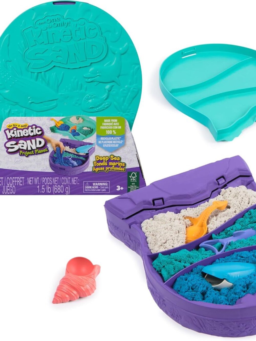 Kinetic Sand Project Planet Deep Sea 24oz Sensory Sand Sea Creature Tools